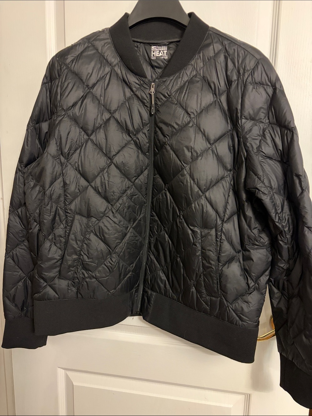32 Degrees Ladies Black Quilted Bomber Jacket